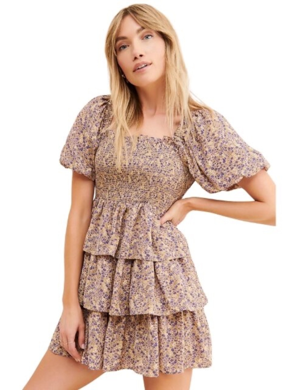 FREE THE ROSES RUFFLED MINI DRESS - Picture 2 of 6